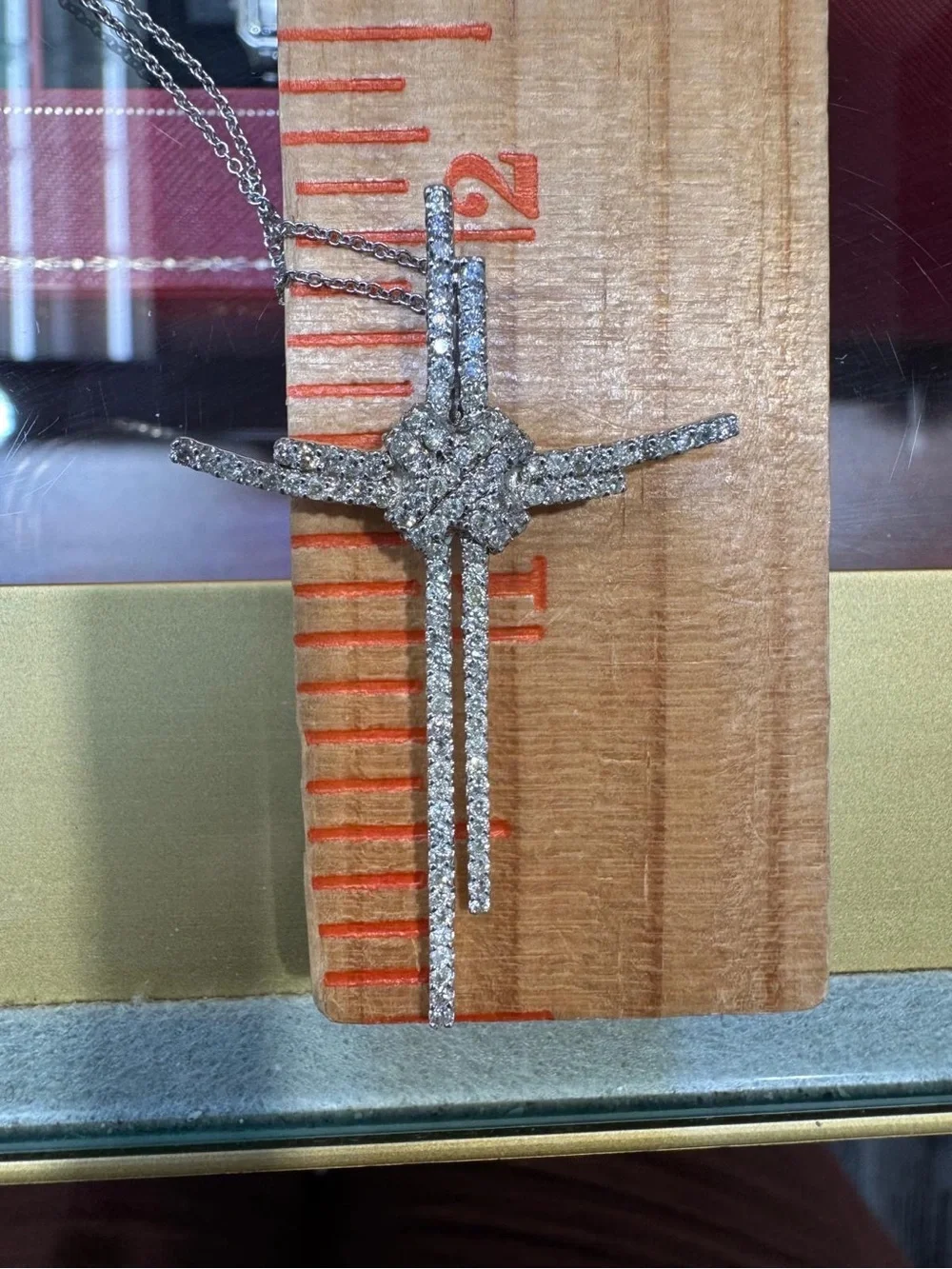 Diamond Cross 14k White gold Pendant Necklace